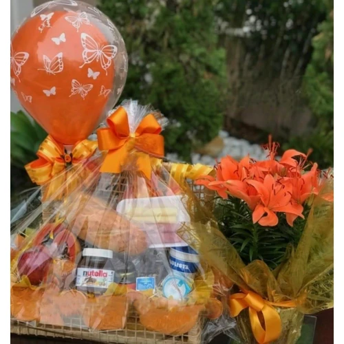 Báu com Balão e Lírio 