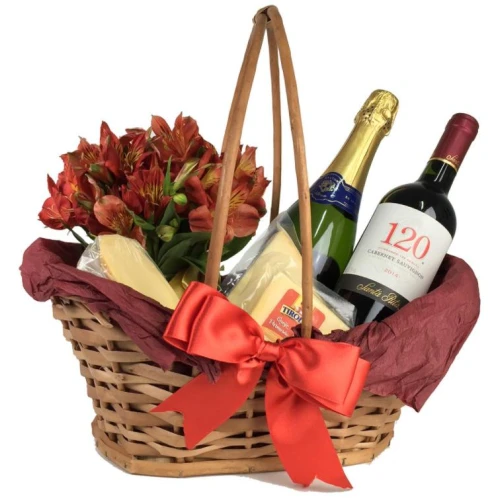 Bandeja de Vinho com Flores