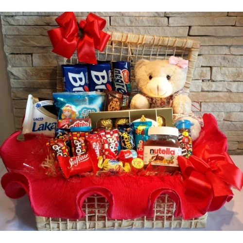 Baú Com Chocolate e Ursinho